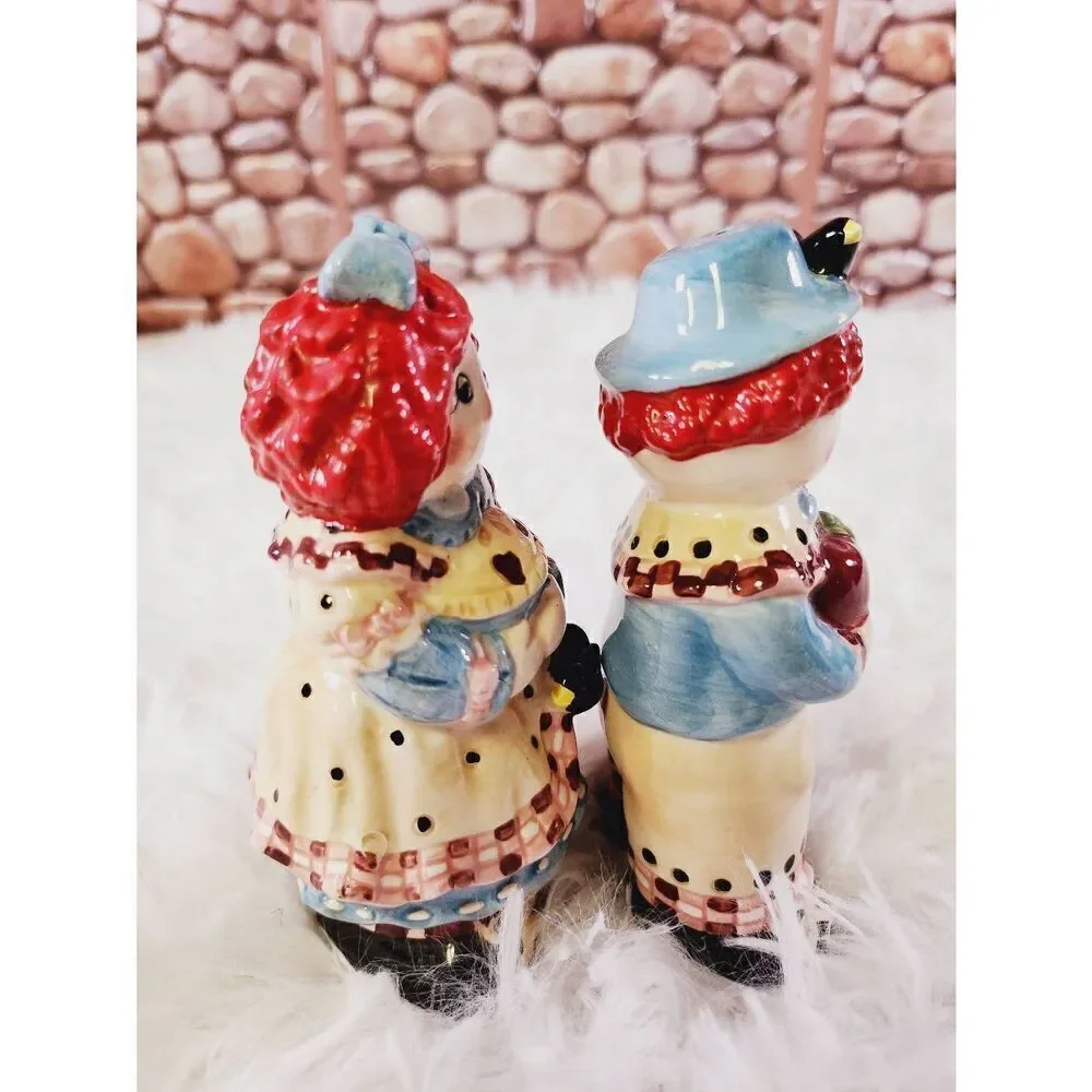 Raggedy Ann & Andy Salt & Pepper Shaker Set - Apple